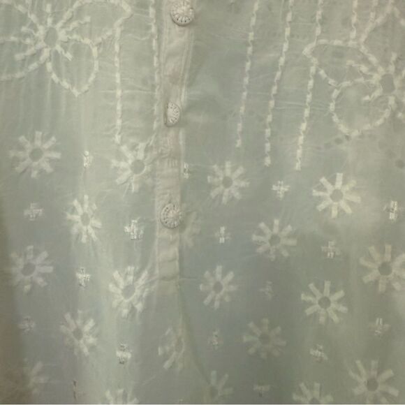 JOHNNY WAS Turia White Tank w/Embroidery Detailing at Side - Picture 5 of 11